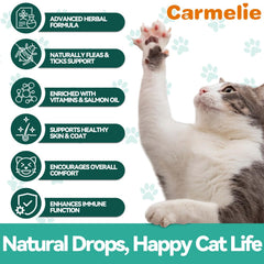 Carmelie weight-based dosing guide helps tailor administration for cats of various sizes.