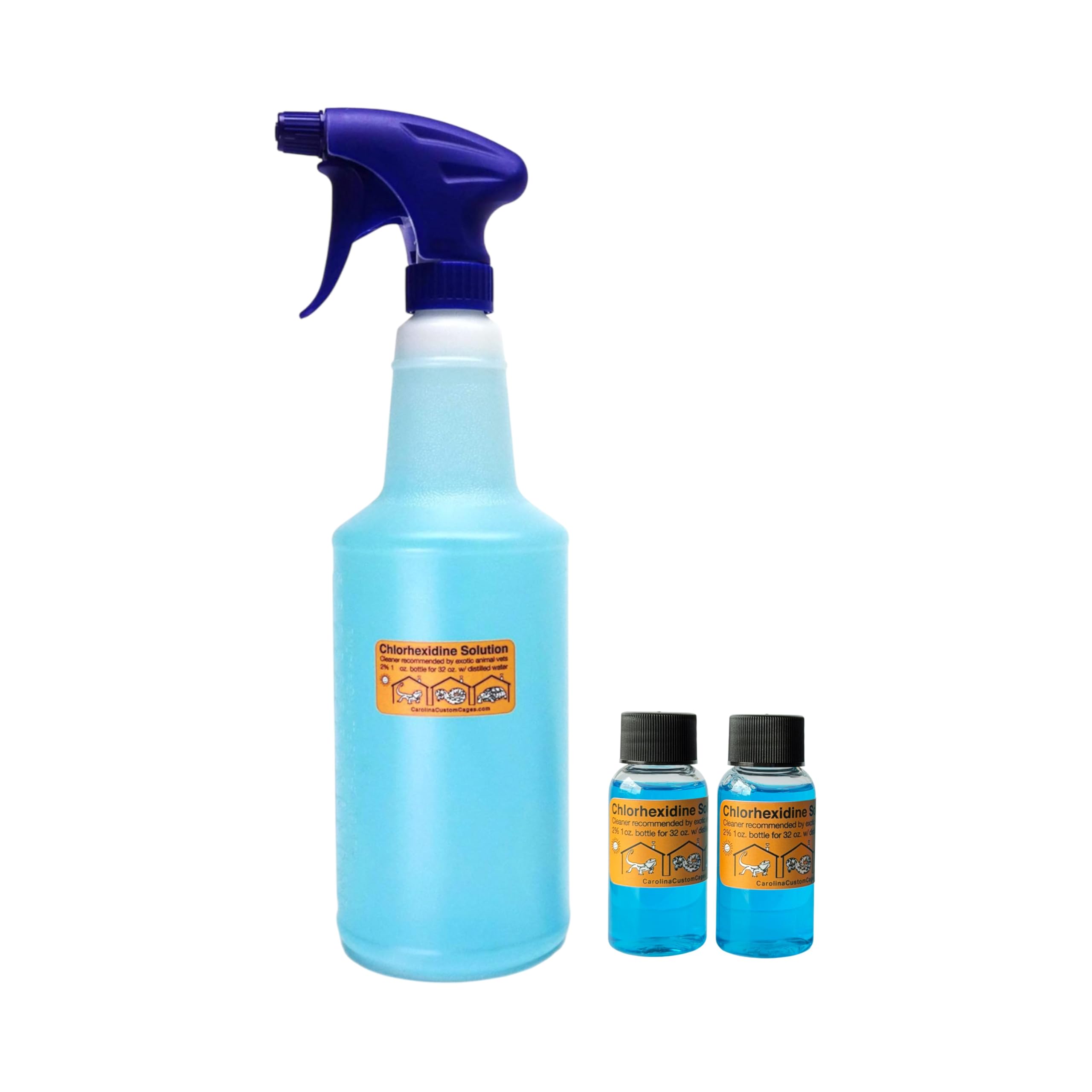 CAROLINACUSTOMCAGES chlorhexidine 2 percent spray bottle for reptile habitat cleaning