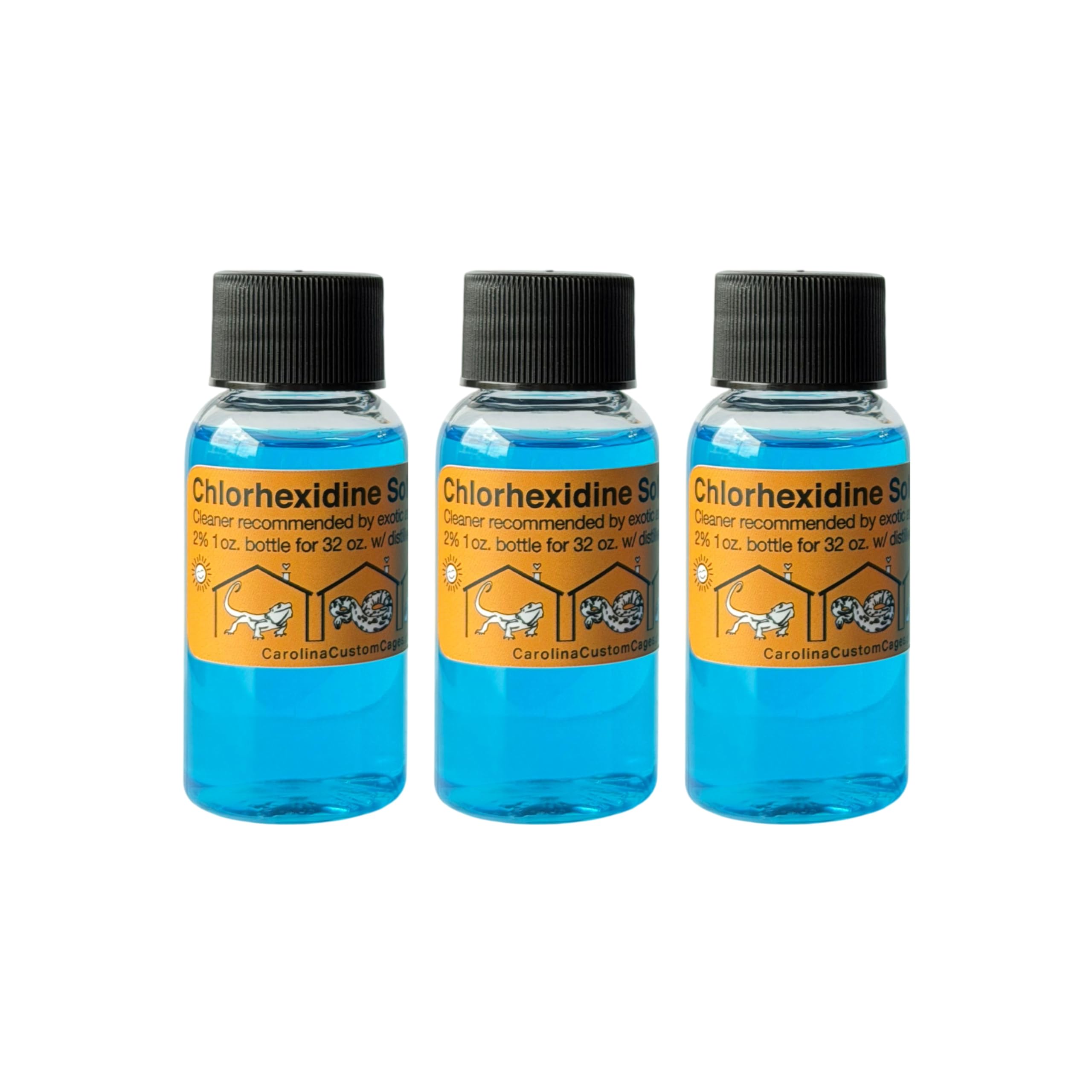 CAROLINACUSTOMCAGES 32-ounce chlorhexidine refill for simple habitat cleaning and maintenance.
