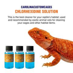 CAROLINACUSTOMCAGES chlorhexidine spray bottle ready for quick reptile habitat disinfection.