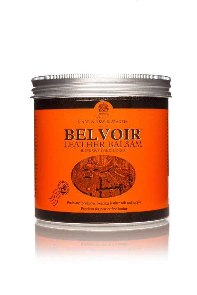 Carr & Day & Martin Belvoir Leather Balsam bottle closeup nourishing leather and adding shine