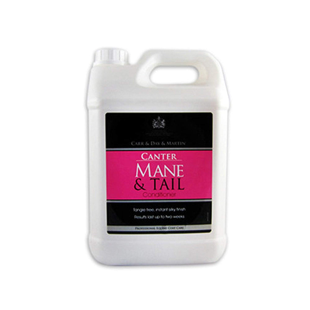 Applying Canter Mane & Tail spray to a mane during grooming.