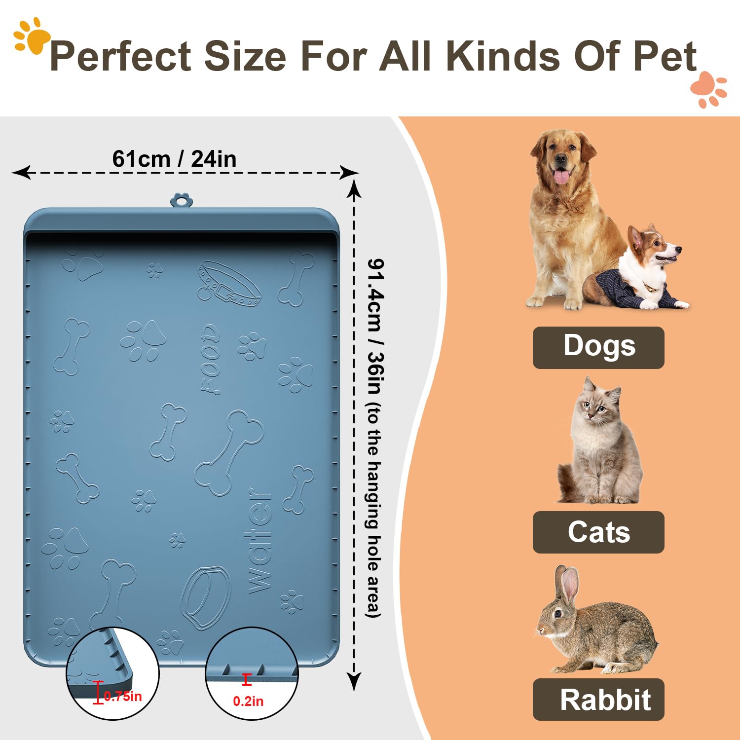 Carry360 dishwasher-safe dog mat for quick cleaning