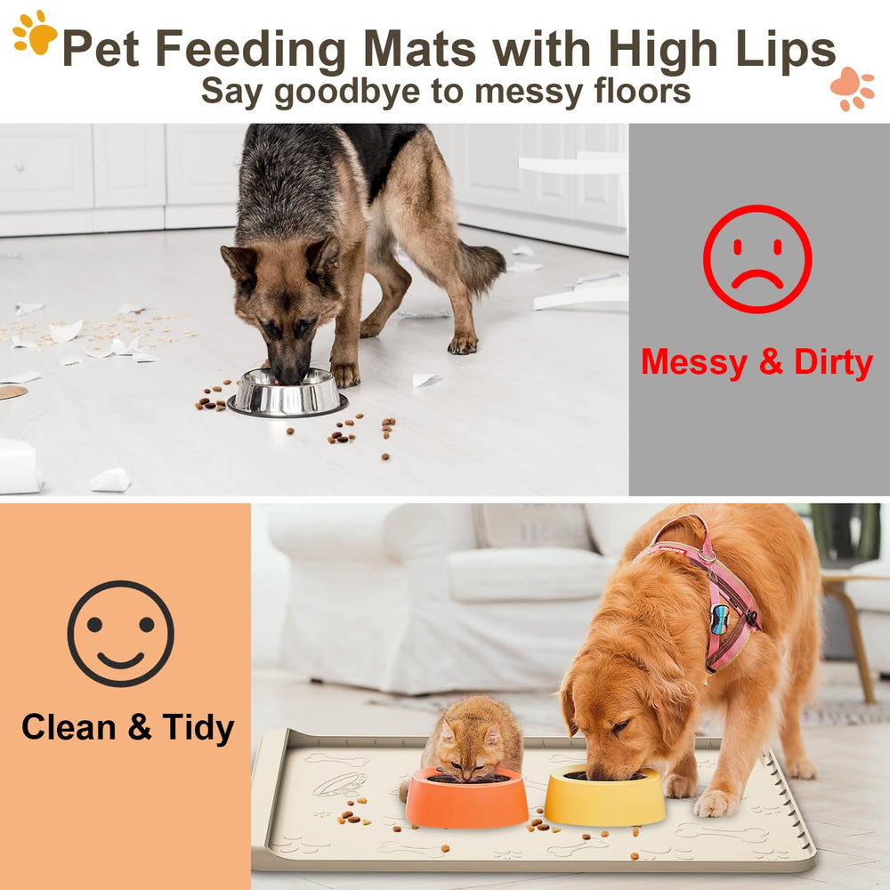 Carry360 dog mat pocket design captures crumbs for easy disposal