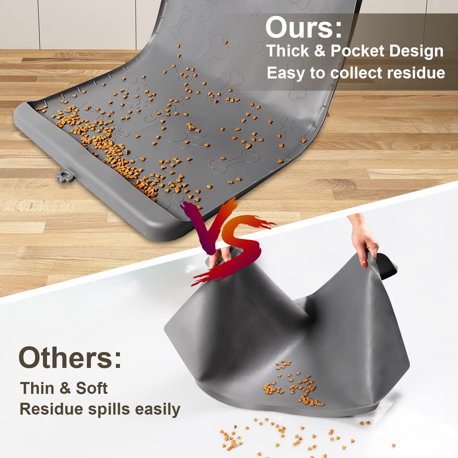 Carry360 raised-edges mat fits medium to large pets and prevents spills.