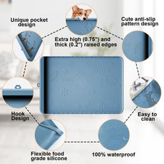 Carry360 waterproof dog bowl mat keeps water contained