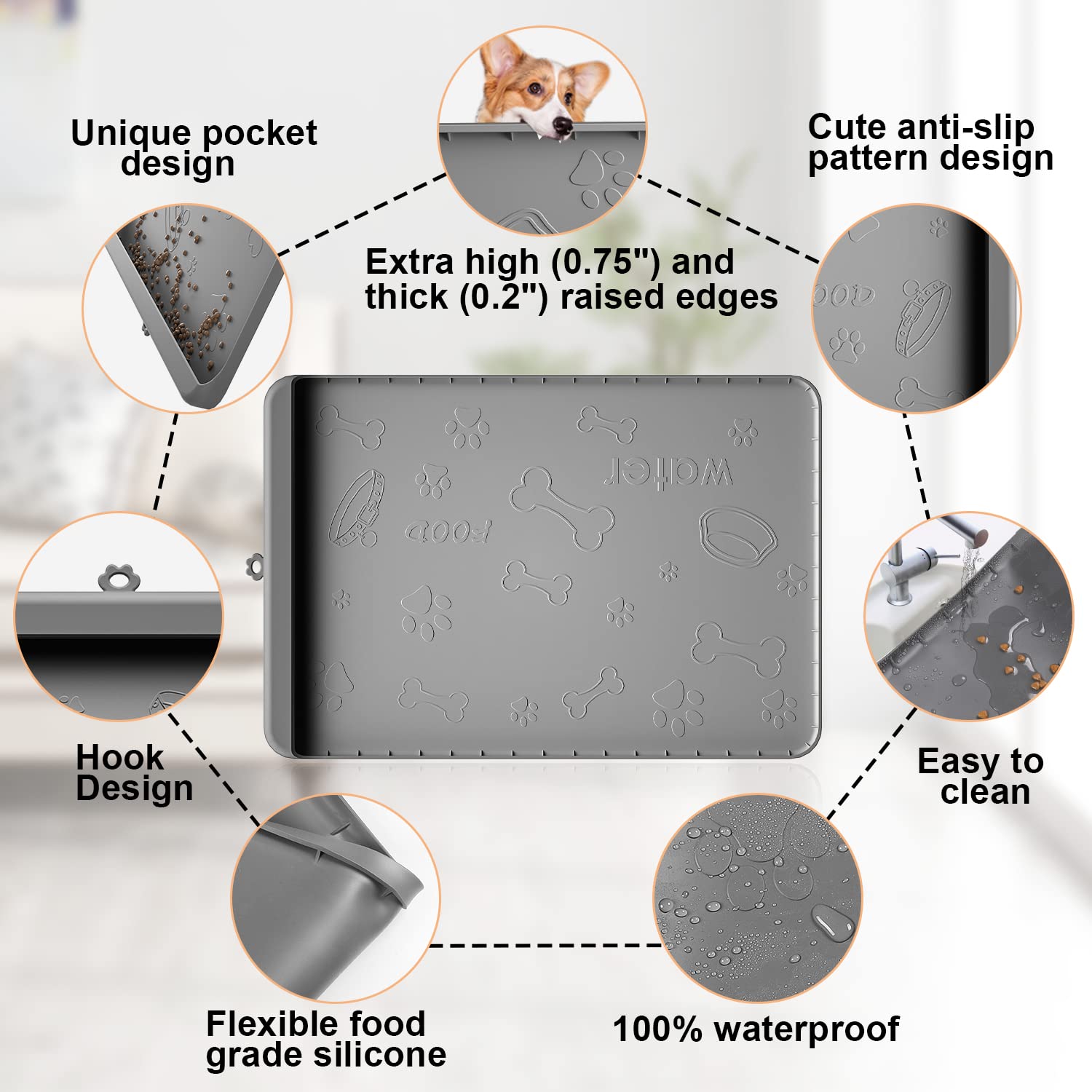 Carry360 waterproof silicone mat shields floors during meals.