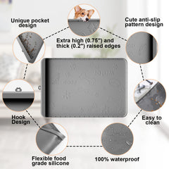 Carry360 waterproof silicone mat shields floors during meals.