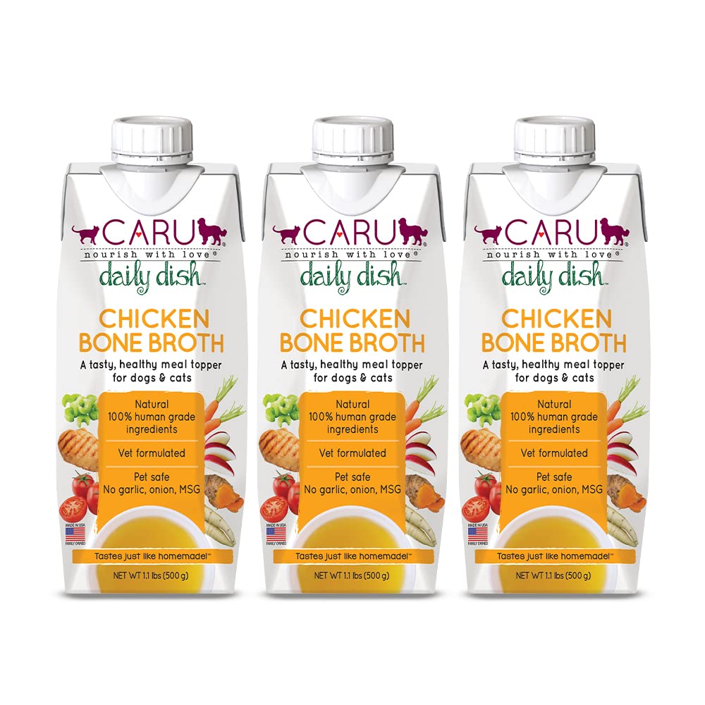 Caru Daily Dish pour-over bowl improves meal aroma and hydration for pets.