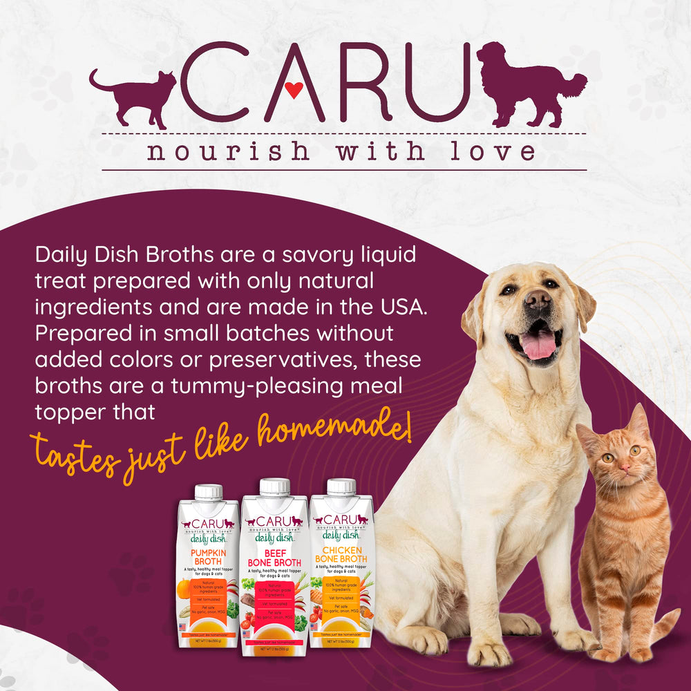 Caru pumpkin broth pour-over topper for dry food to moisten meals