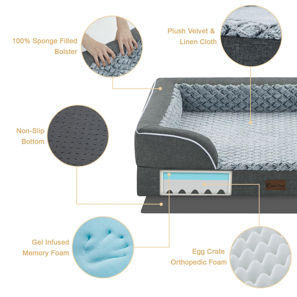 Casa Paw non-slip bottom keeps bed in place during activity