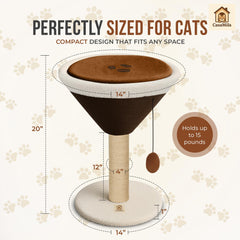 CasaMila Espresso Martini cat scratcher with sisal post promotes healthy scratching