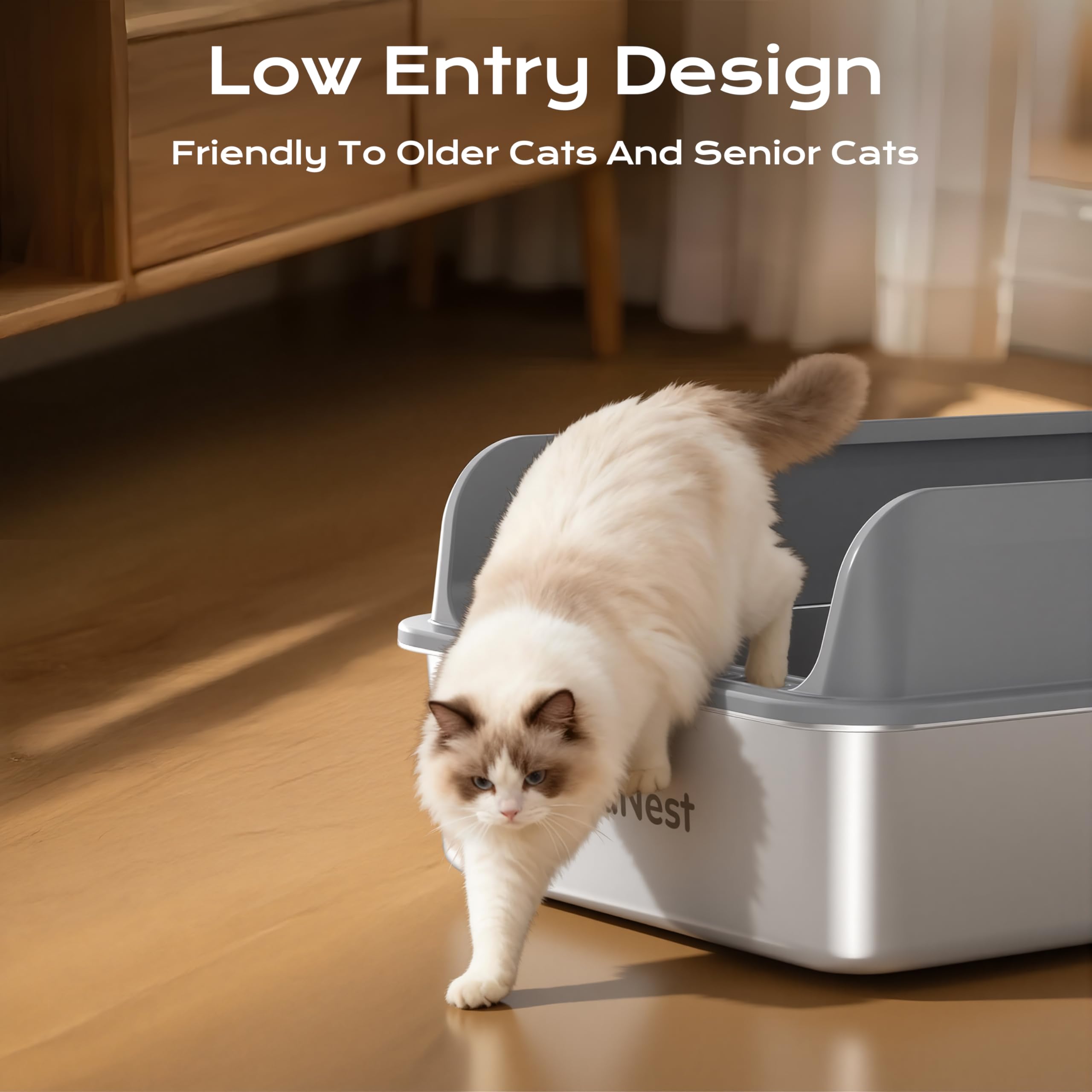 CasaNest anti-slip base protects floors during scooping.