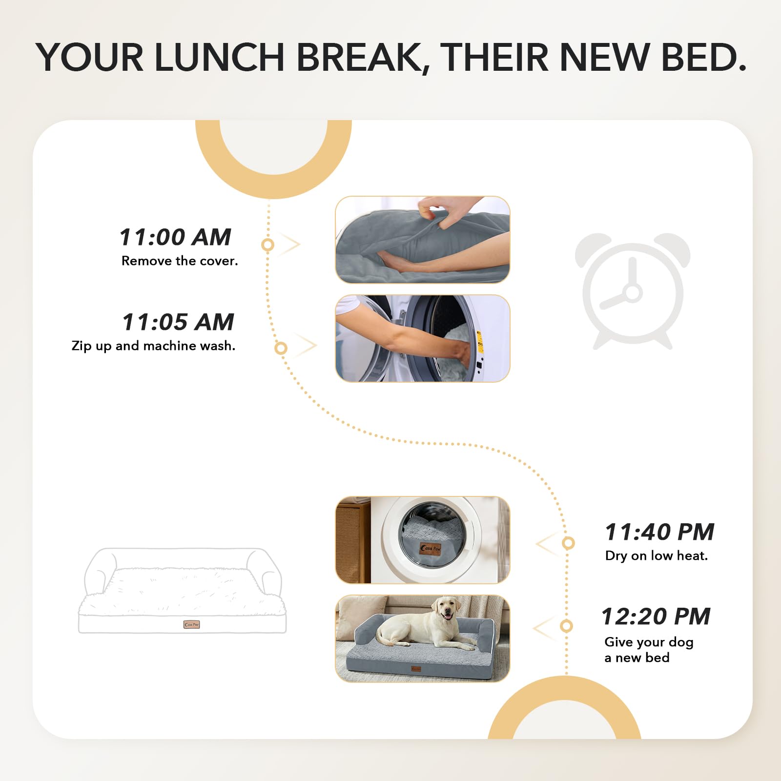 Bolster-side support on Casa Paw orthopedic bed