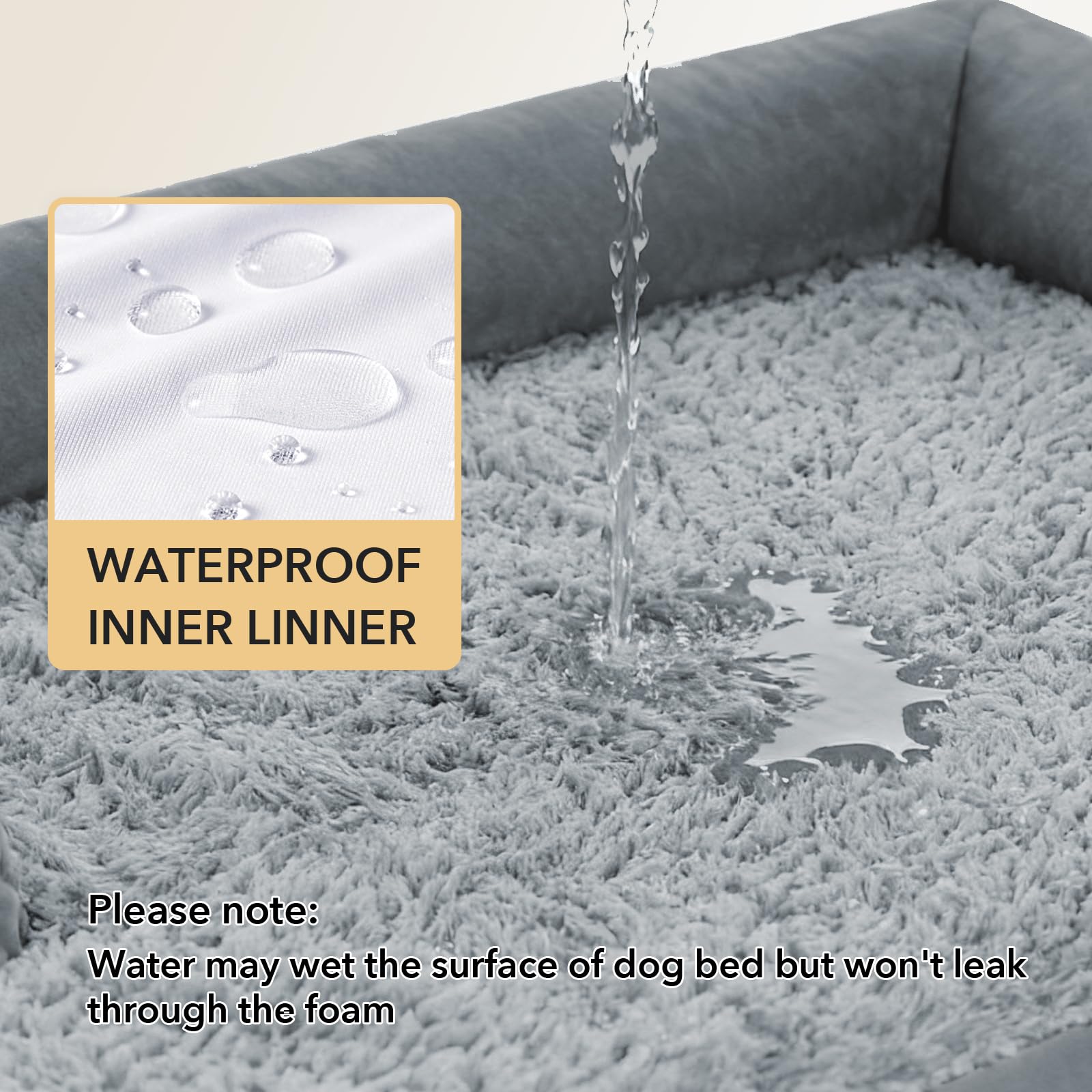 Non-slip bottom on Casa Paw dog bed in use