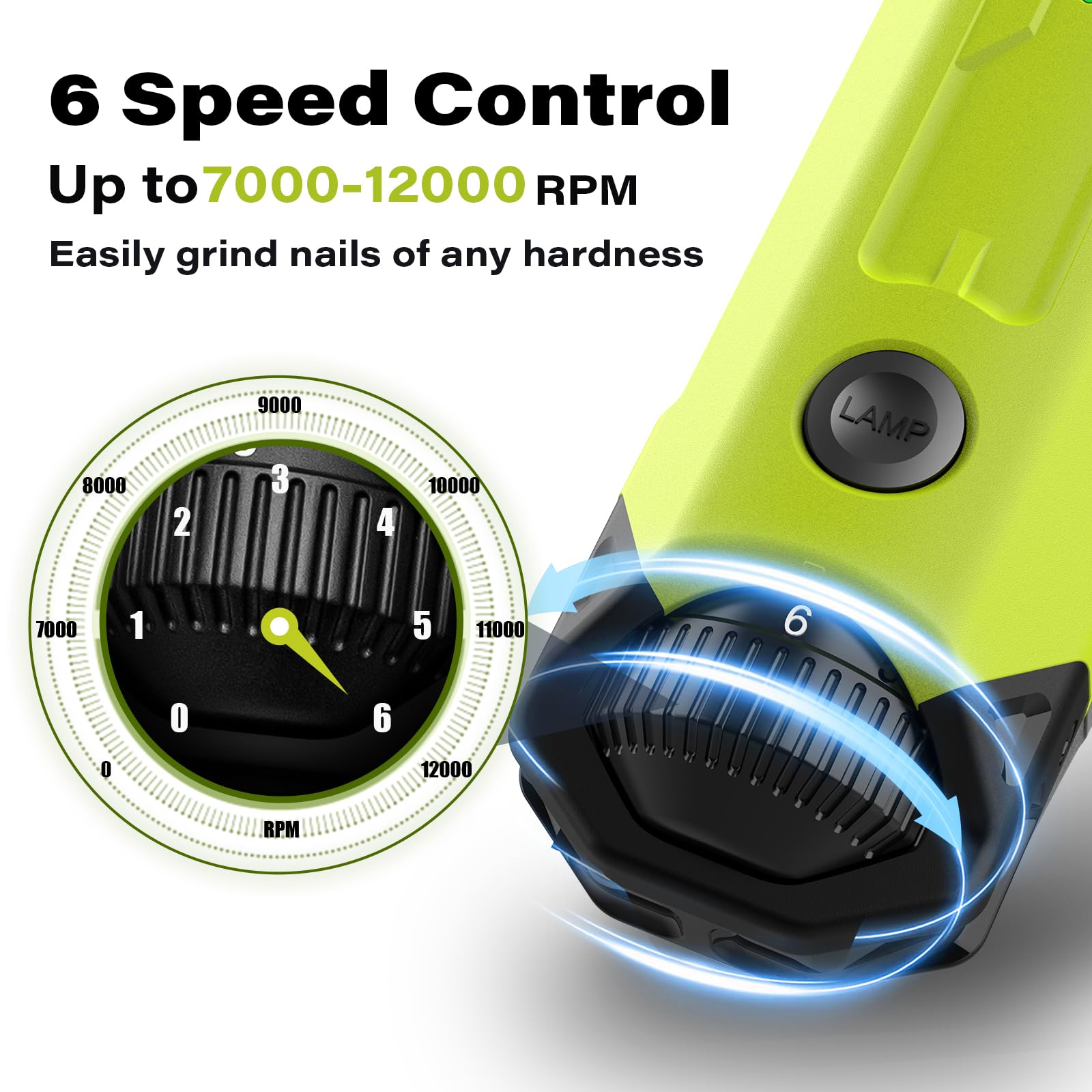 Casfuy 6-Speed Dog Nail Grinder side view showing compact cordless design for grooming.