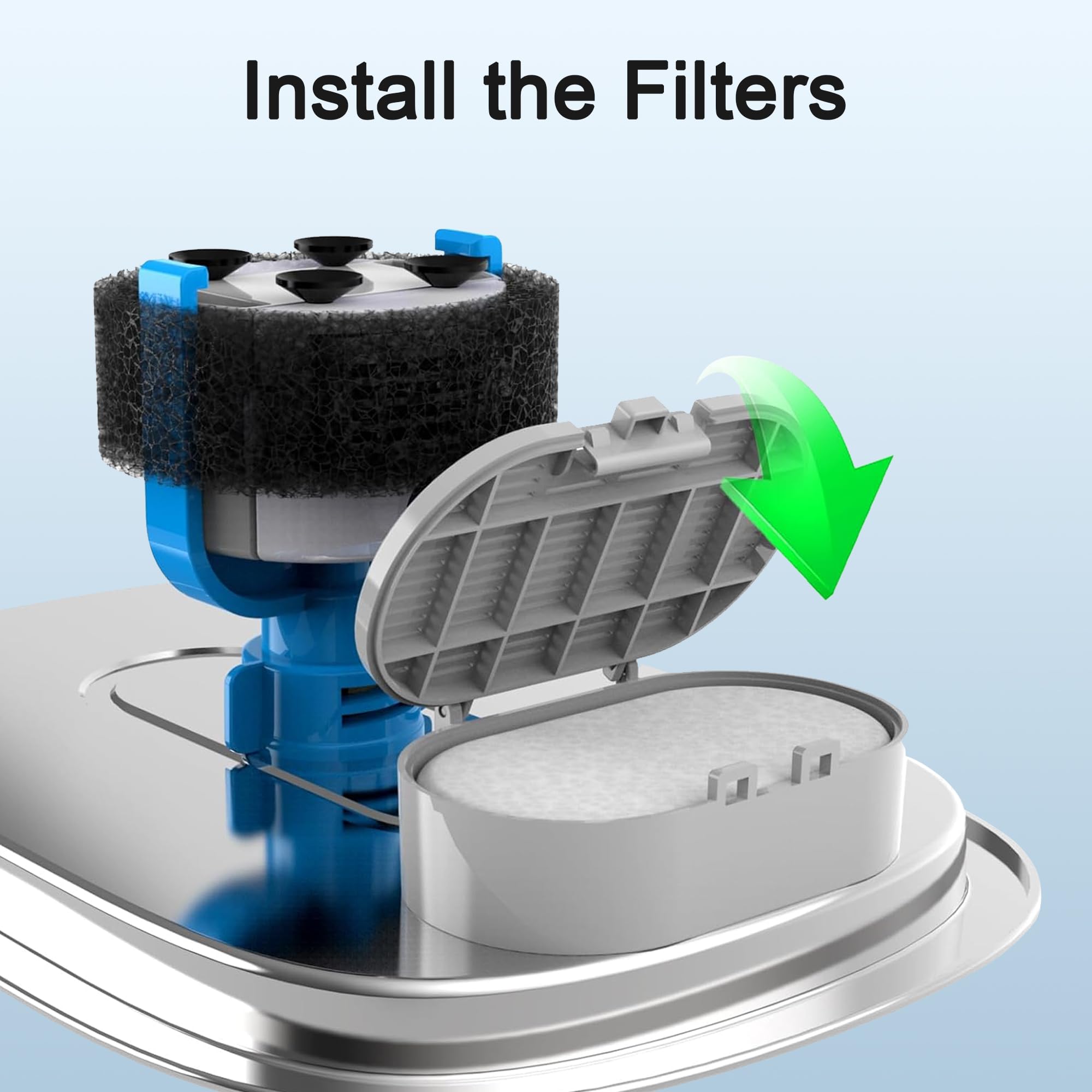 Casfuy activated carbon layer reduces impurities in fountain water