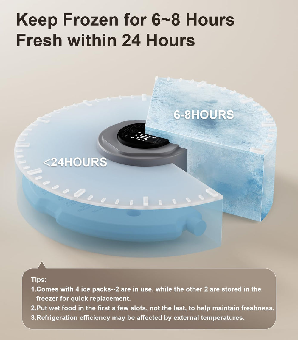Casfuy feeder ice packs keeps wet food fresh for 24 hours