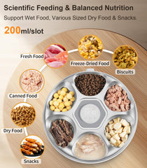 Casfuy automatic feeder with open bowl and portion control