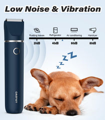 Casfuy cordless pet trimmer low-noise design keeps pets calm.
