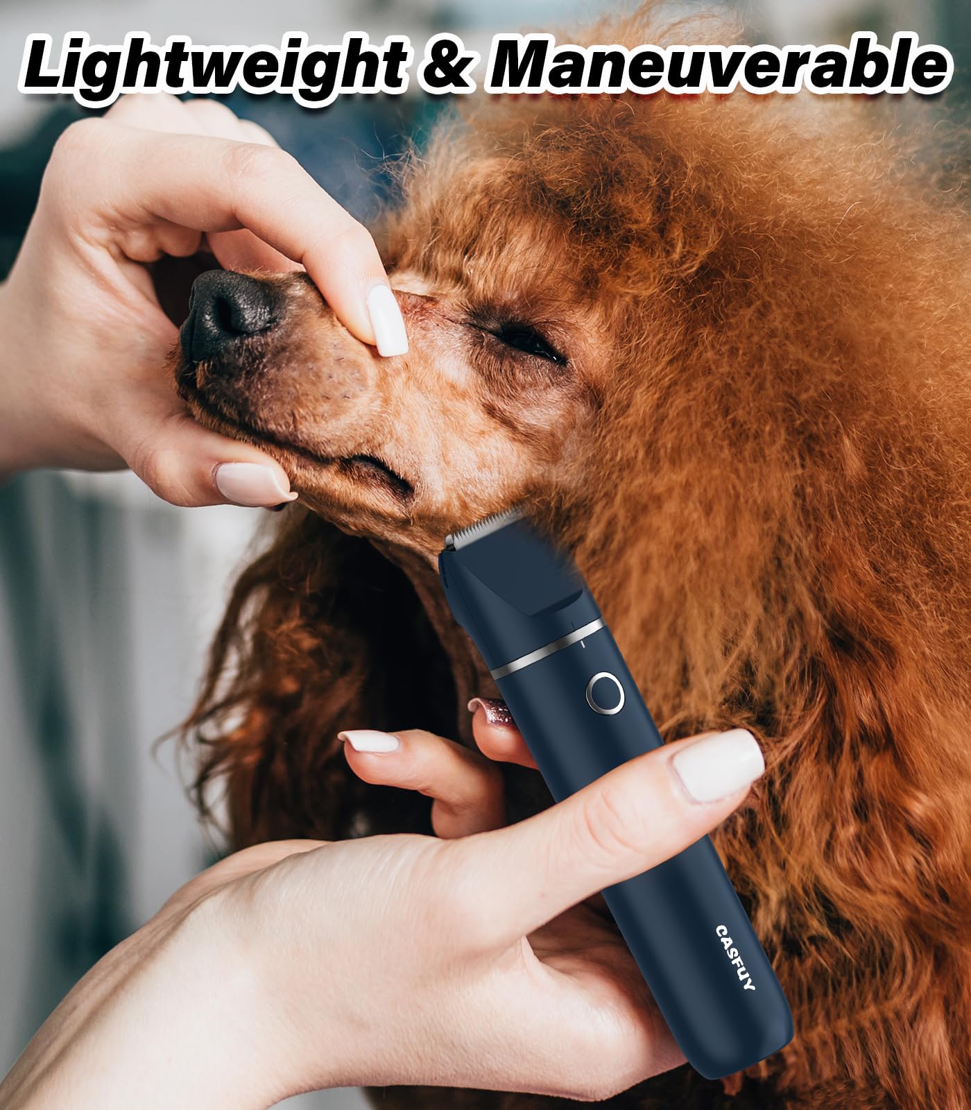 Casfuy cordless pet trimmer USB charging for easy on the go power.