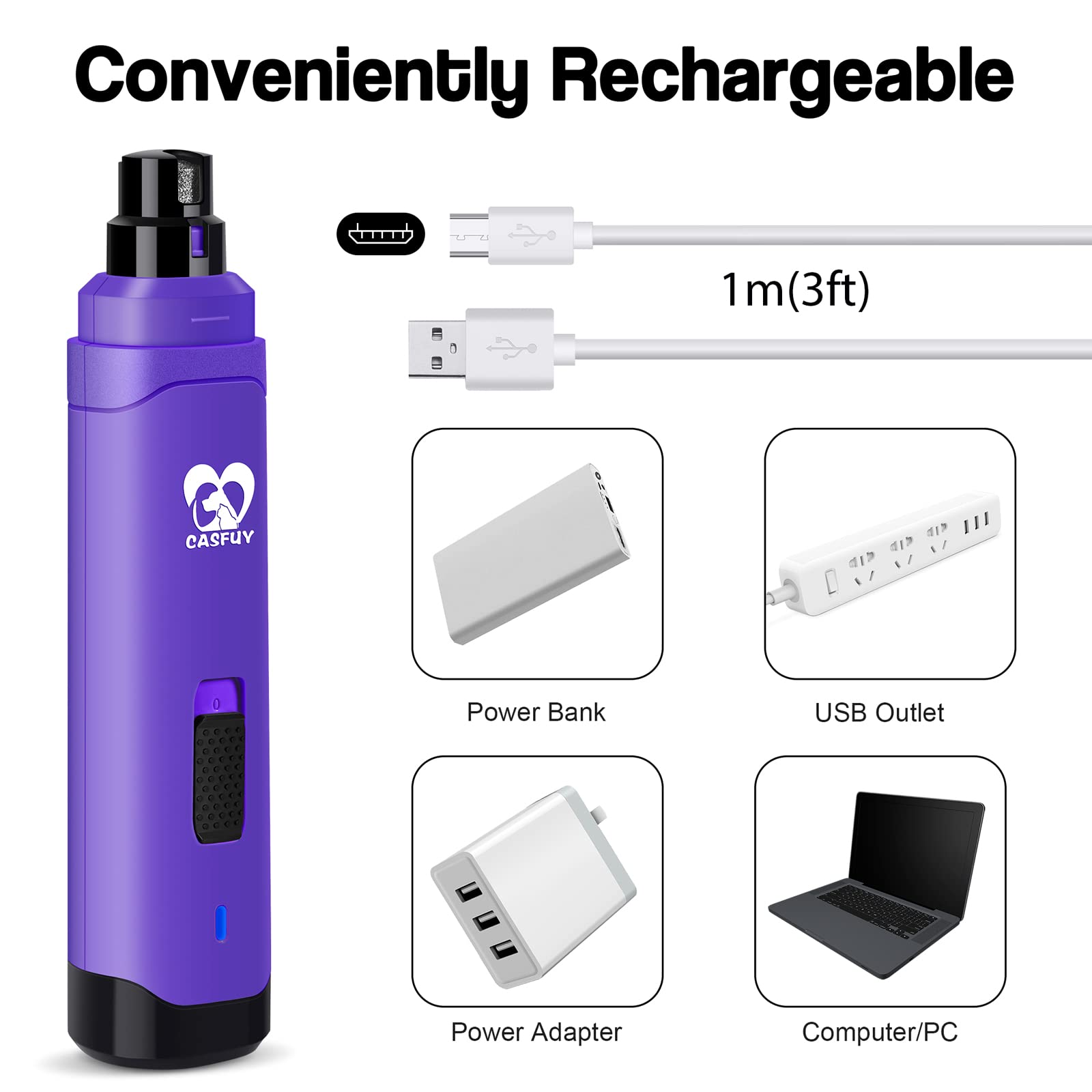 Casfuy cordless rechargeable design for grooming anywhere