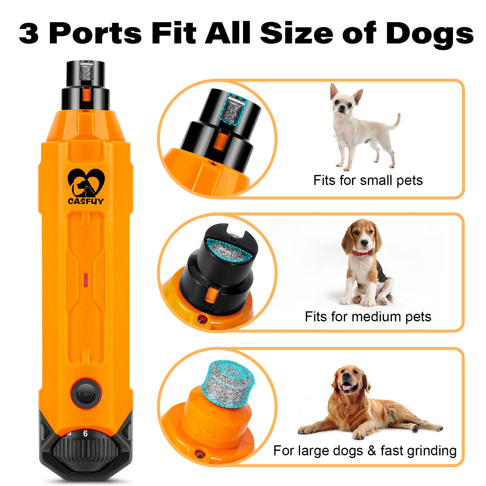 Casfuy cordless USB charging port emphasizes portable grooming anywhere.