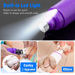 Casfuy dog nail grinder showing 2-speed control for versatile trimming.