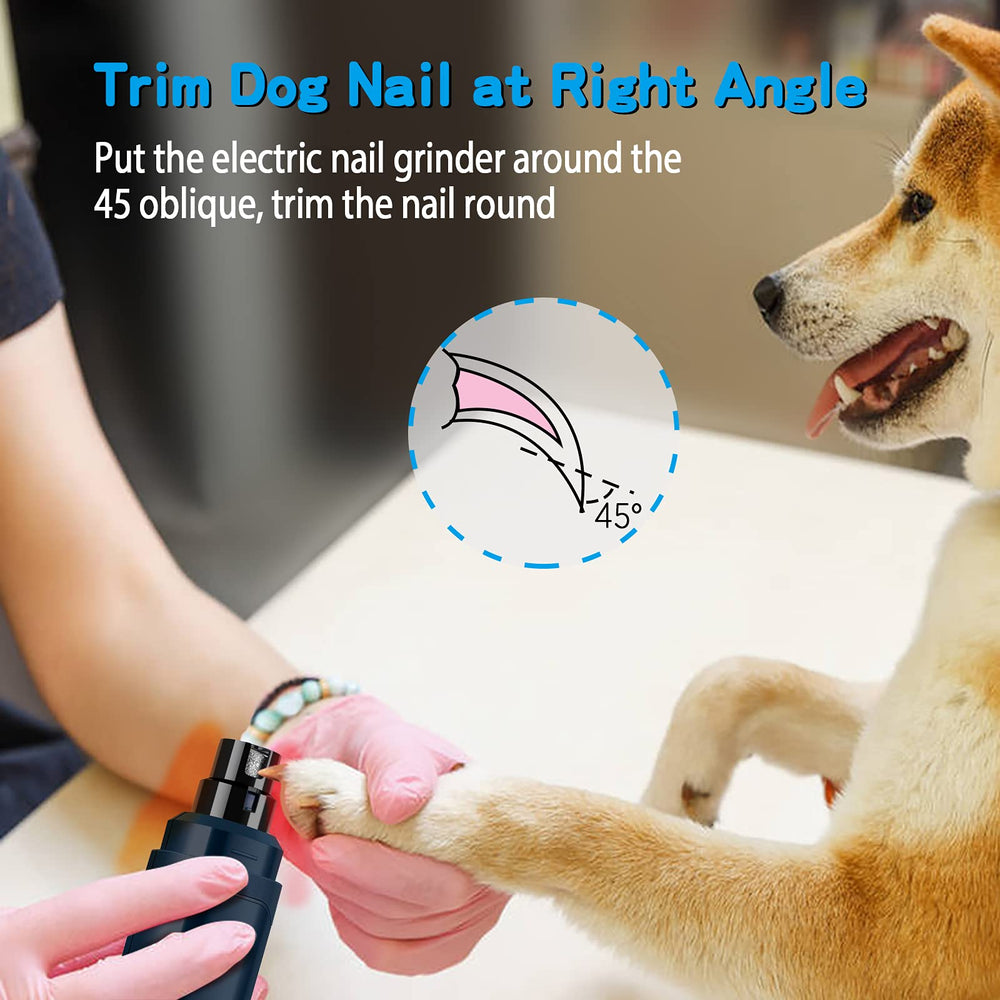 Casfuy dog nail grinder in dark blue for portable at-home nail care.