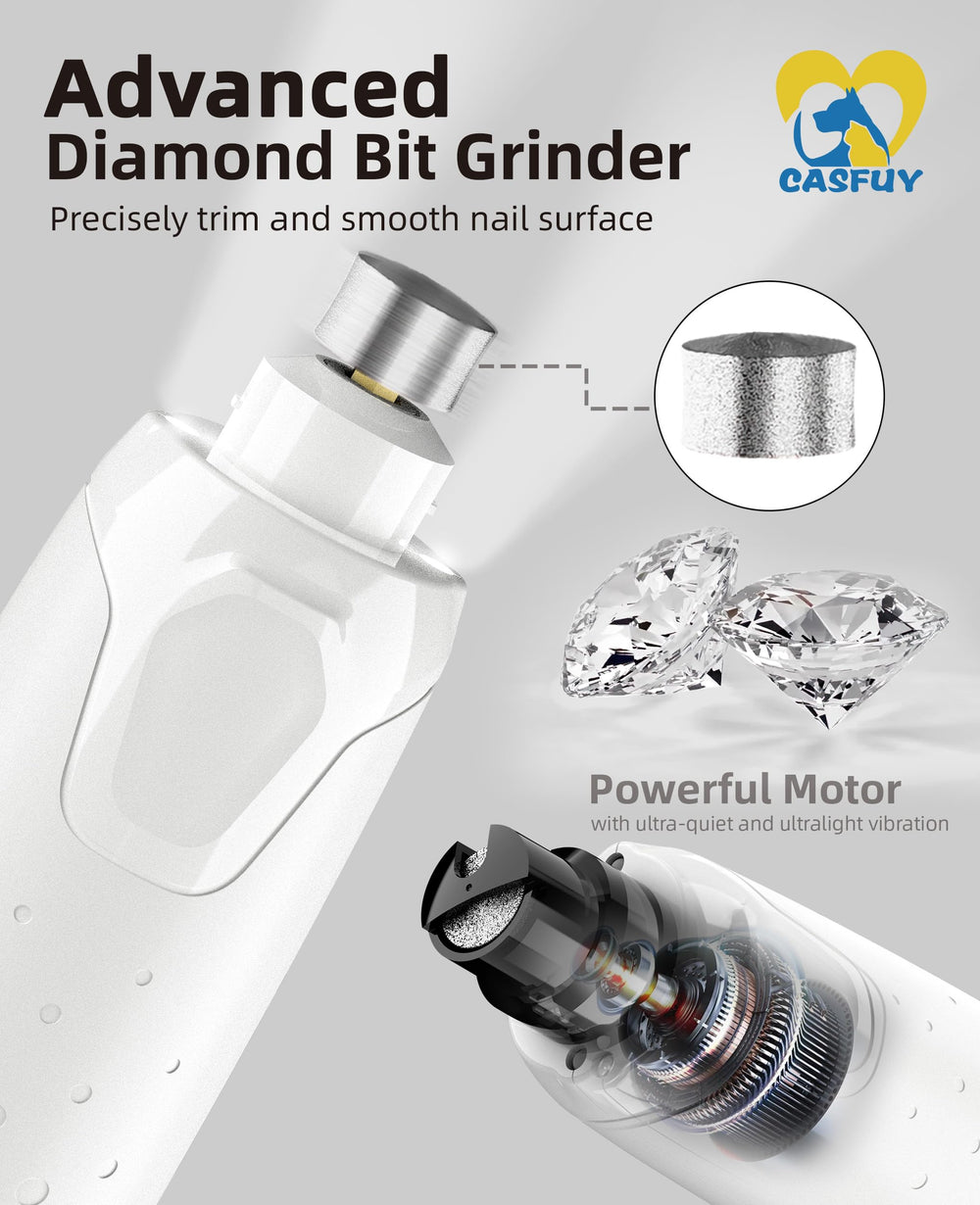 Casfuy dust cap helps collect nail debris during grooming.