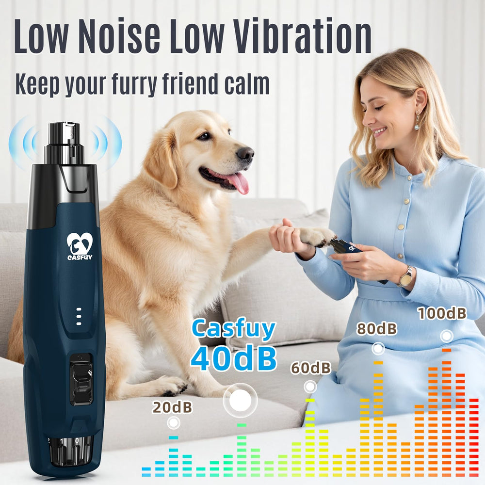 Casfuy N75 dust-cap system captures nail debris for mess-free grooming.