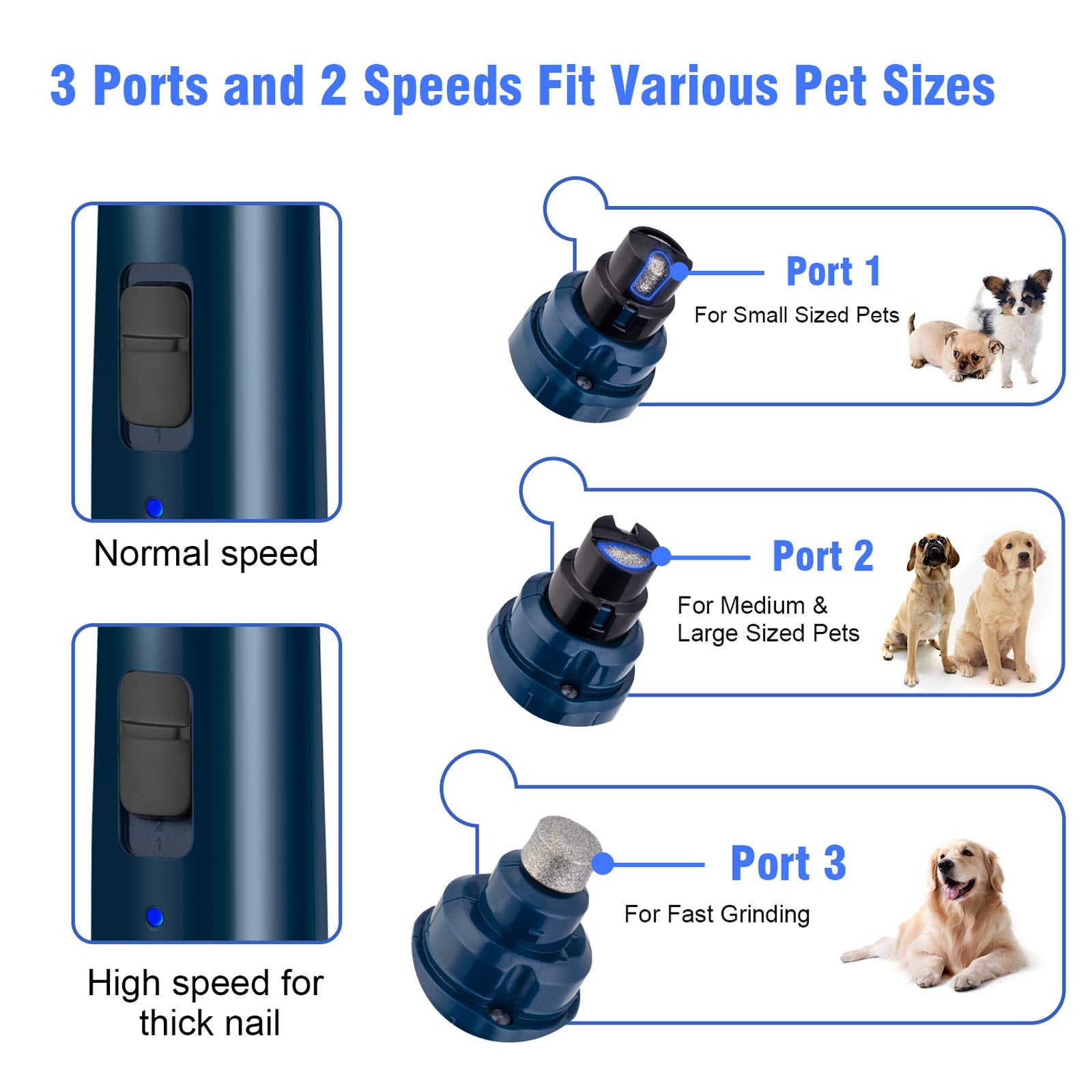 Casfuy nail grinder with 2-speed switch adapts power to nail hardness.