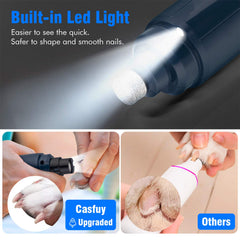 Casfuy nail grinder ports for small, medium, and large dogs enable tailored trimming.
