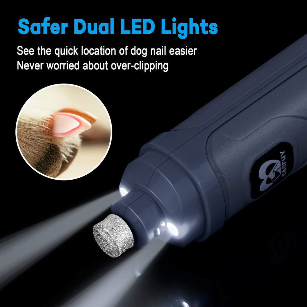 Casfuy nail trimmer with a powerful motor for fast, even nail grinding.
