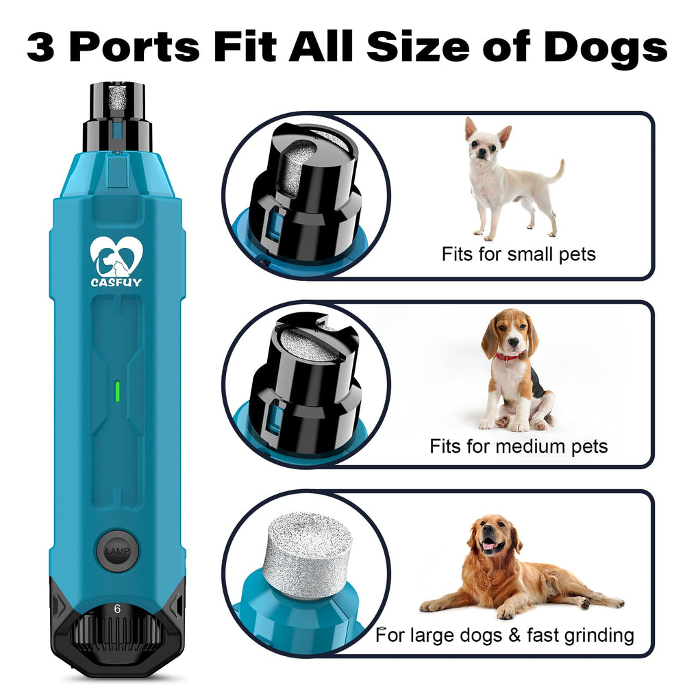 Casfuy quiet motor dog nail grinder reduces stress during trimming.