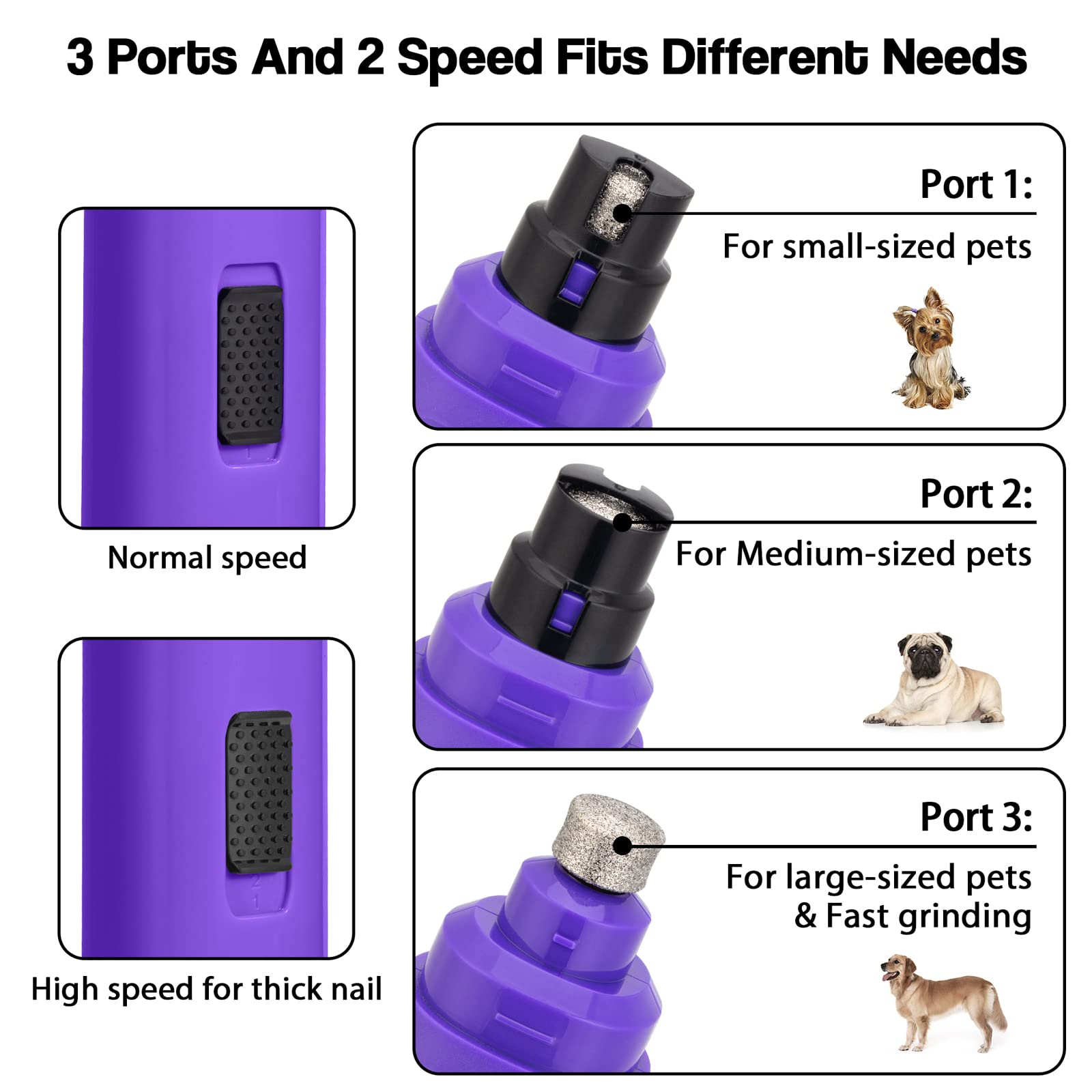 Casfuy quiet motor nail trimmer reduces pet stress