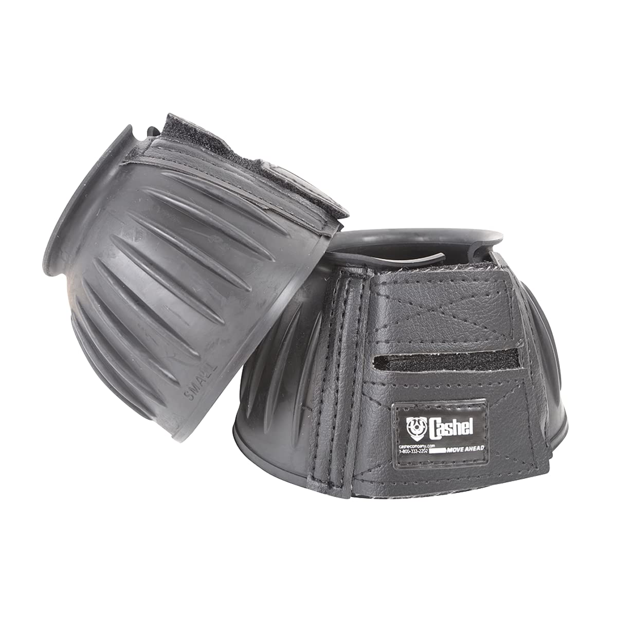 Cashel rubber bell boots Black M front view, hoof protection during movement