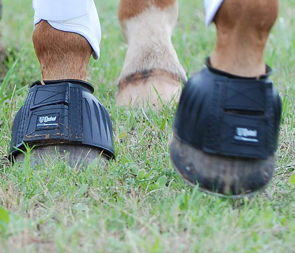 Cashel rubber bell boots Black M side view, durable protection for turnout