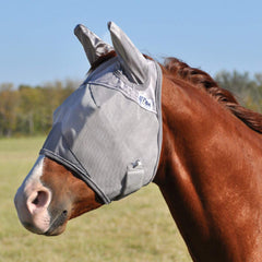 Cashel Crusader fly mask mesh close-up showing soft, irritation-free material.