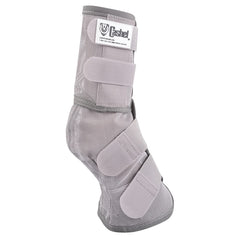 Cashel Crusader leg guards close-up of padded fetlock area reducing rubs during wear.