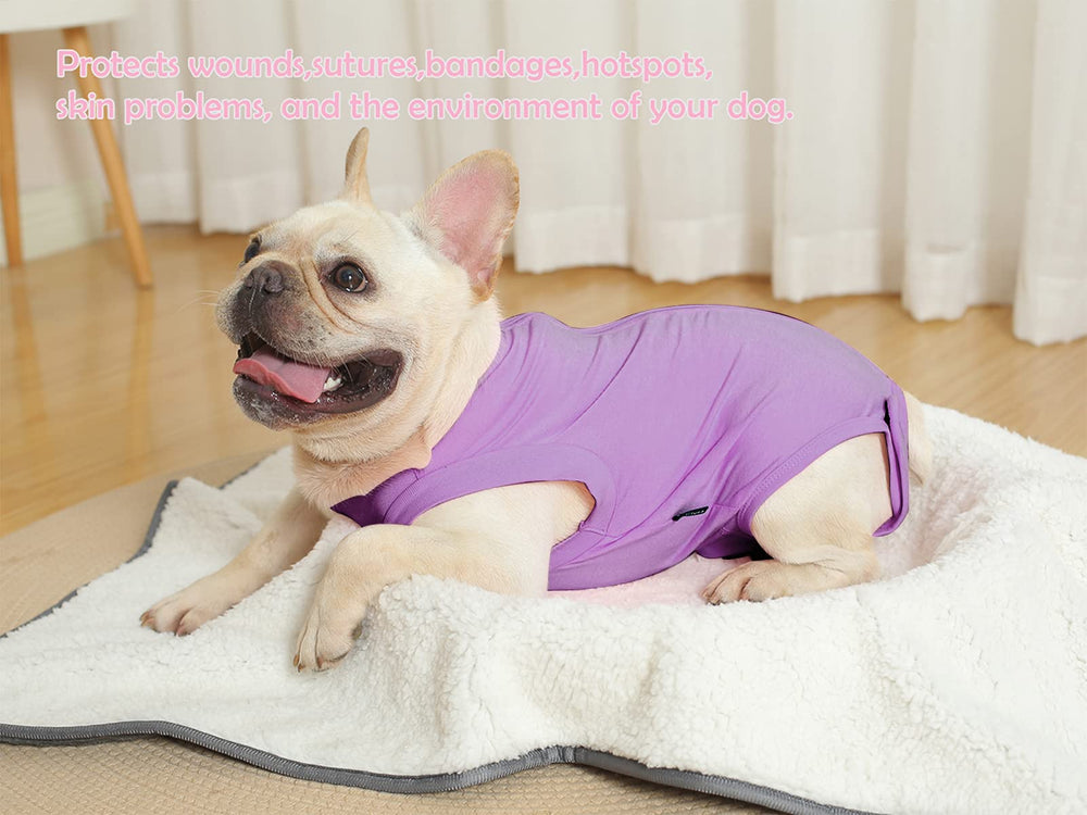 Caslfuca breathable fabric dog suit keeps your pet comfortable.