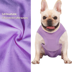 Caslfuca dog recovery suit urination opening enables relief without removal.