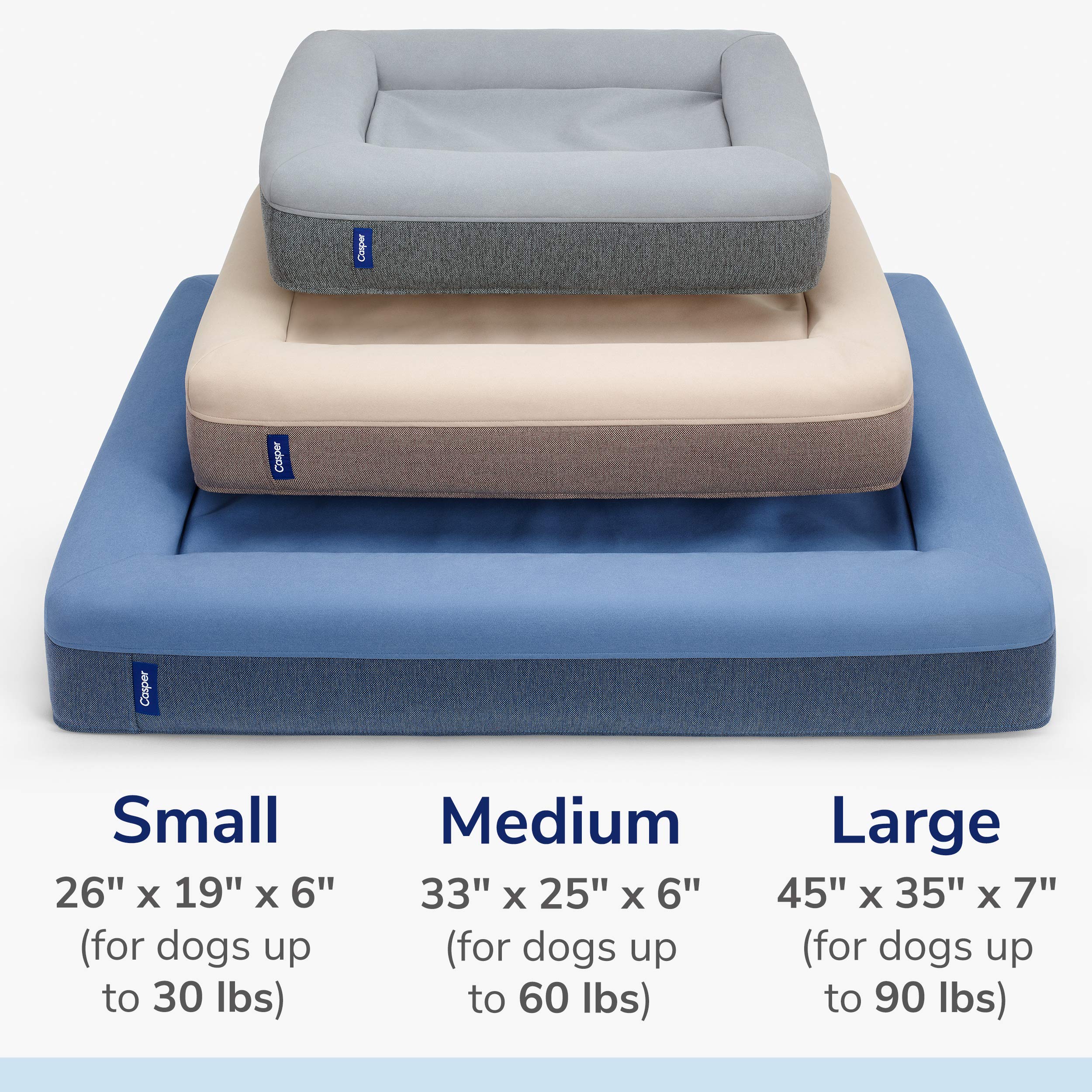 Casper dog bed removable cover is machine washable and easy to clean.