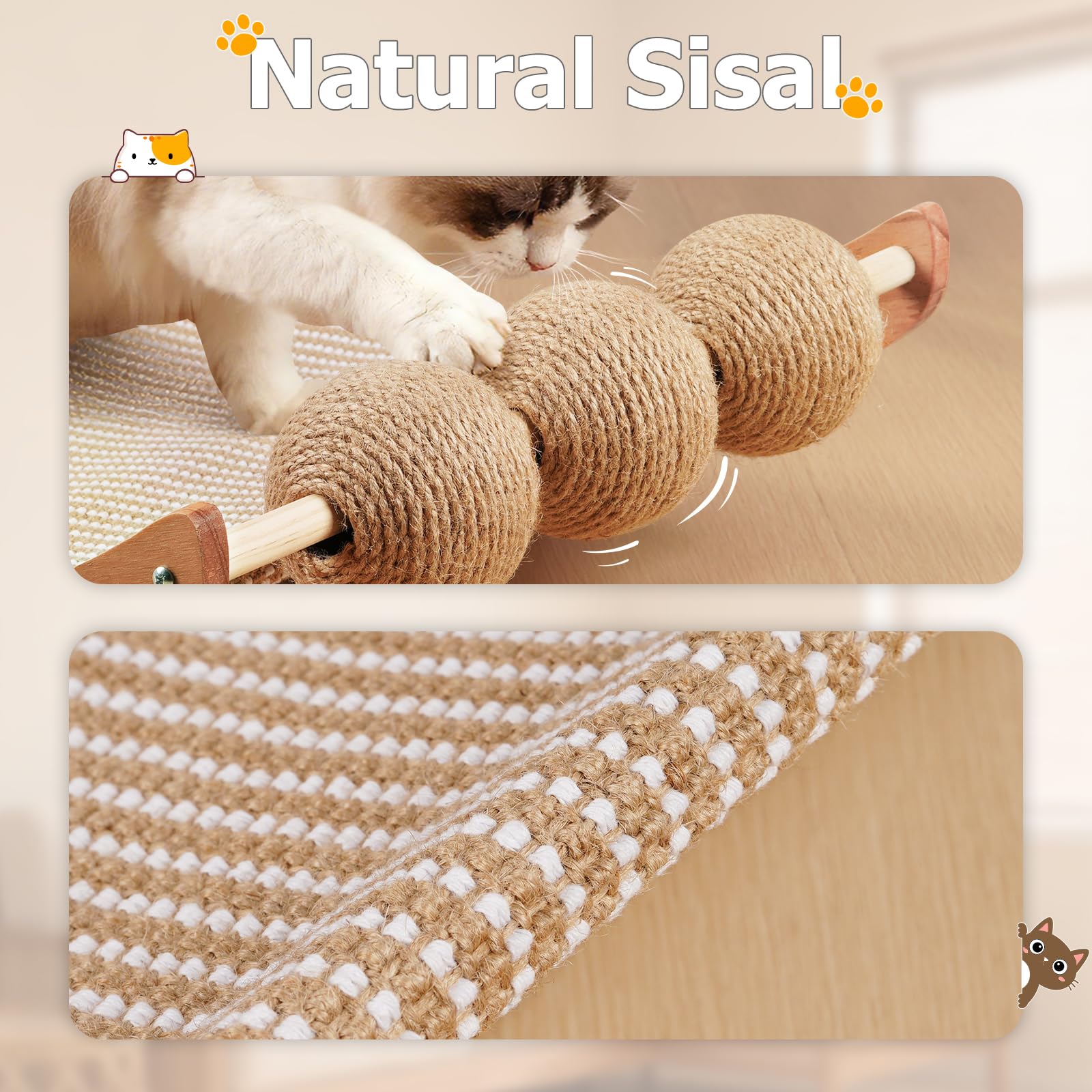 Casremee 3-in-1 cat scratcher bed hammock for lounging, scratching, and napping