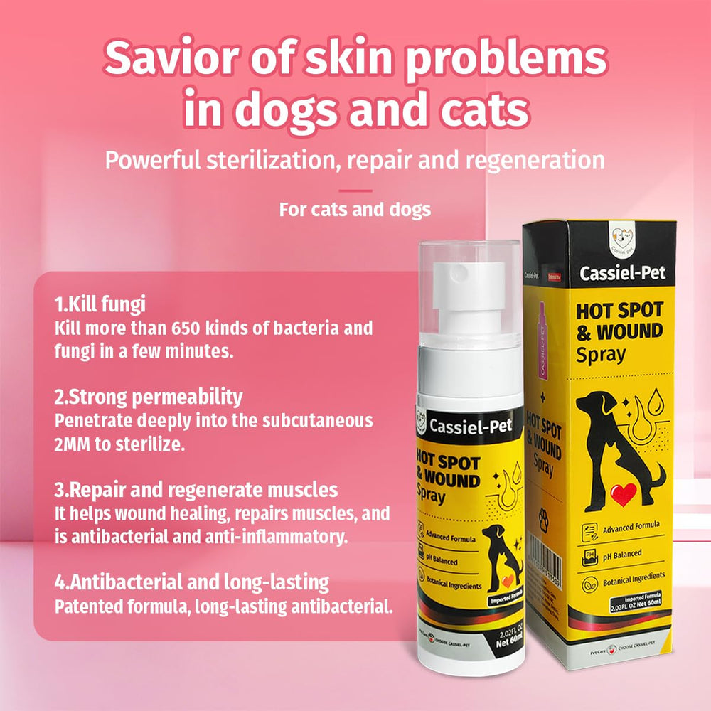 Cassiel pet 2.02oz bottle offers portable skin care on the go.
