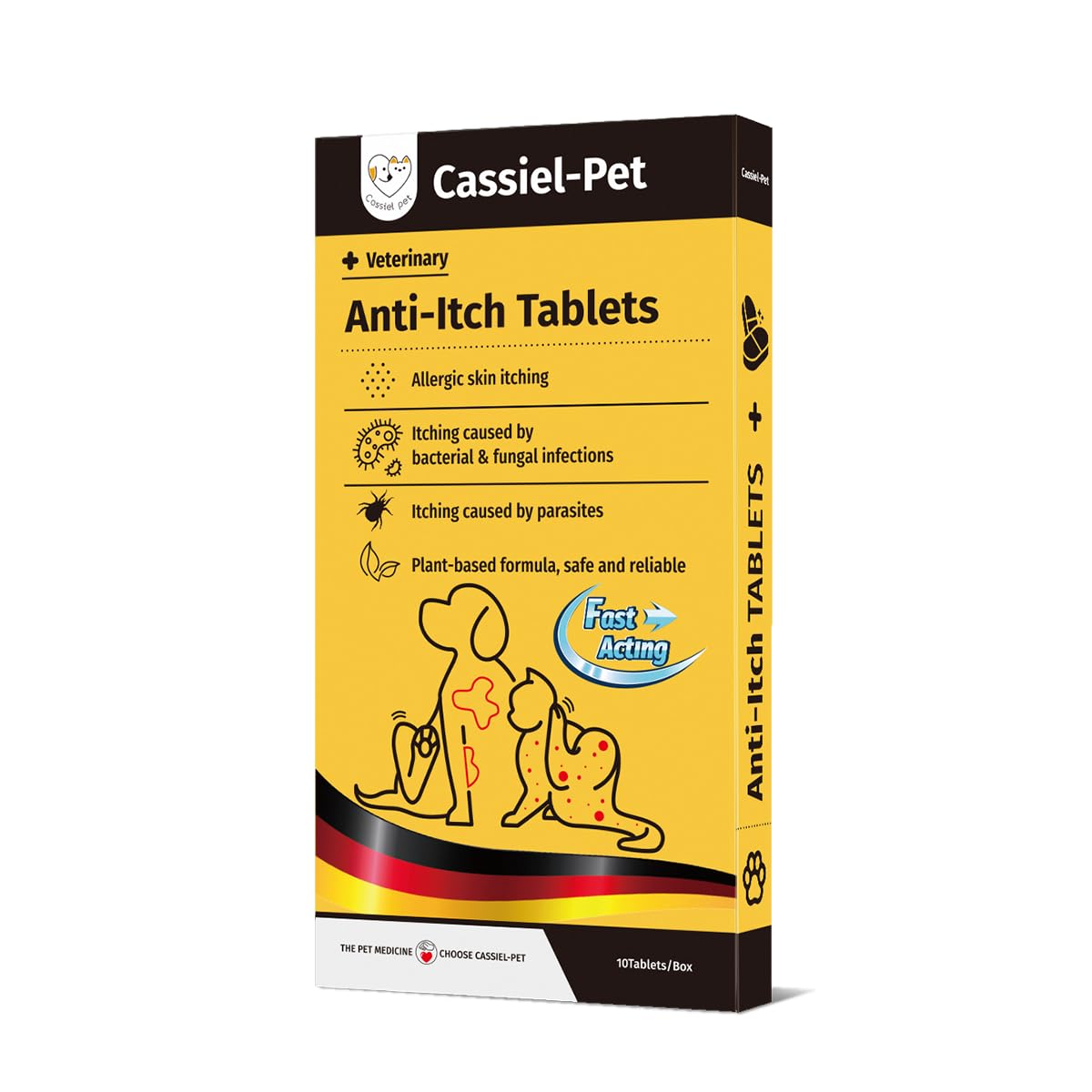 Cassiel Pet Dog Allergy Relief Chews showing itching relief concept for dogs