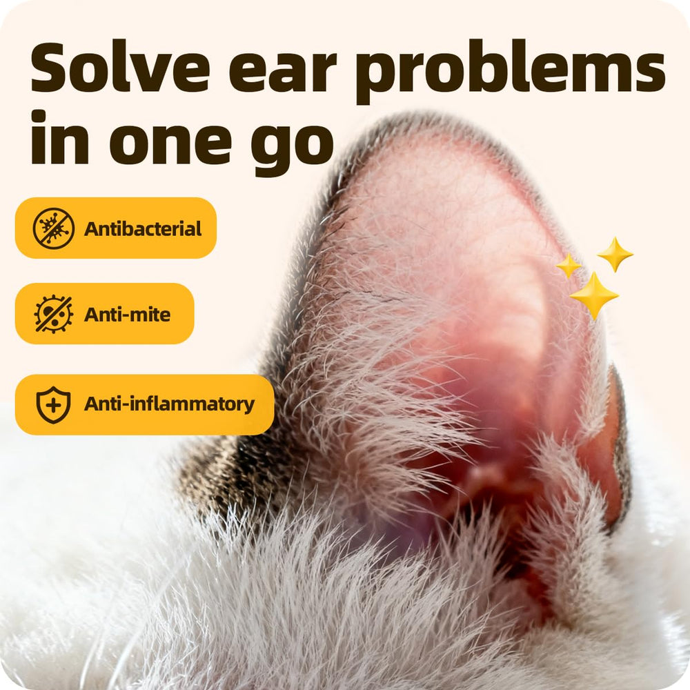 Cassiel pet Ear Drops ingredients label highlights natural extracts for sensitive pets