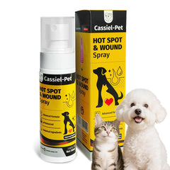 Cassiel pet hot spot spray bottle aids quick relief and easy at-home care.