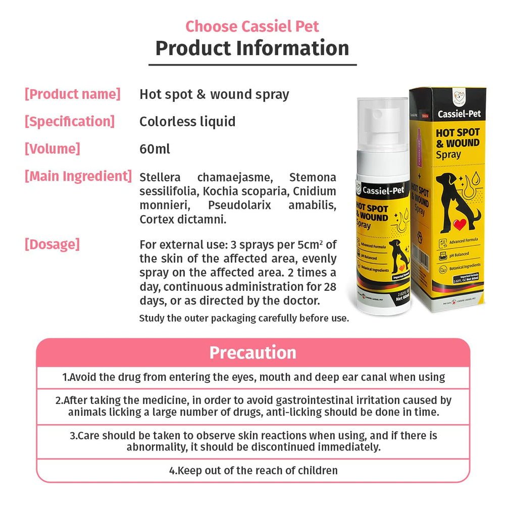 Cassiel pet ready-to-use spray supports quick relief and comfort.