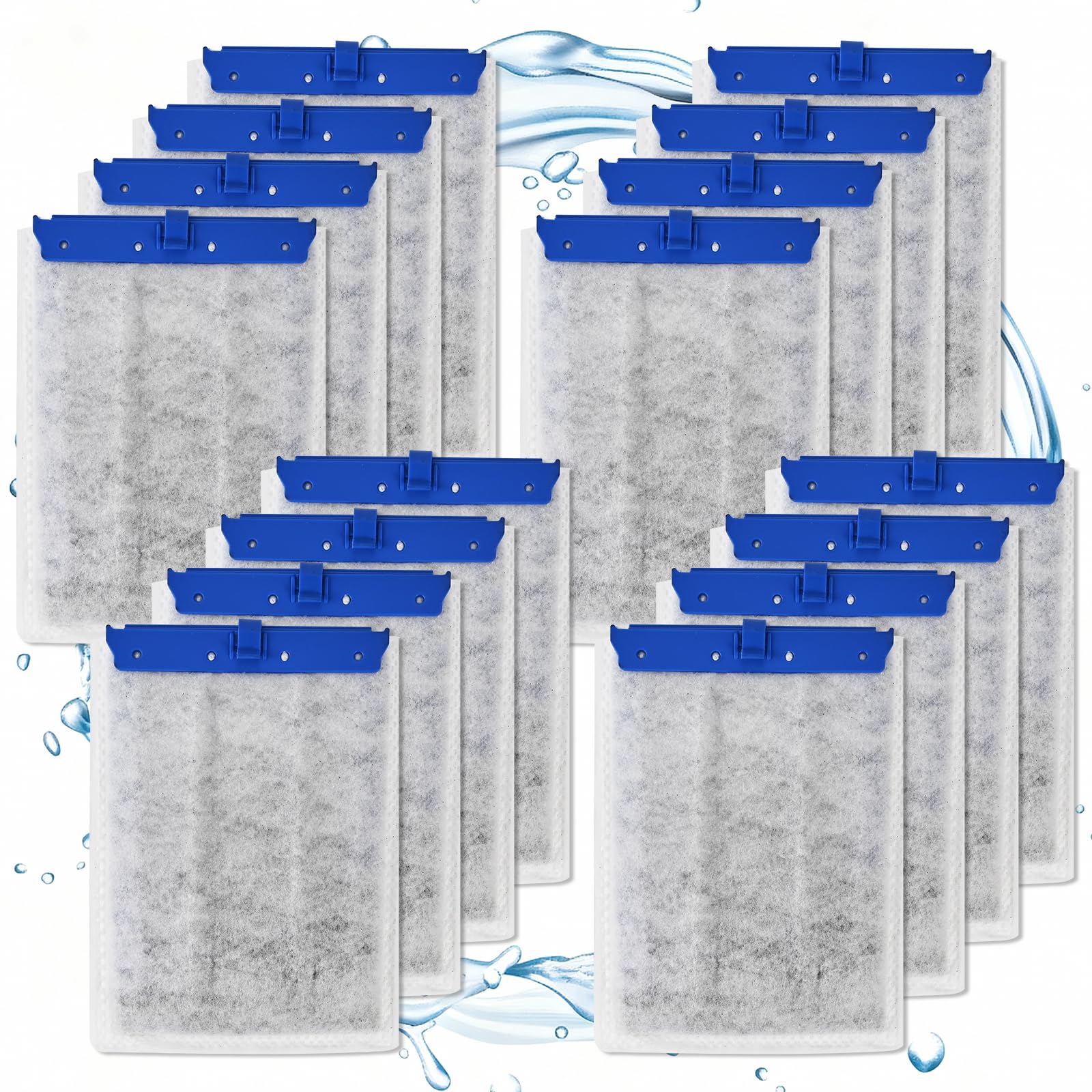 Casuenia 16-pack filter cartridges shown for broad compatibility with Whisper and ReptoFilter systems.